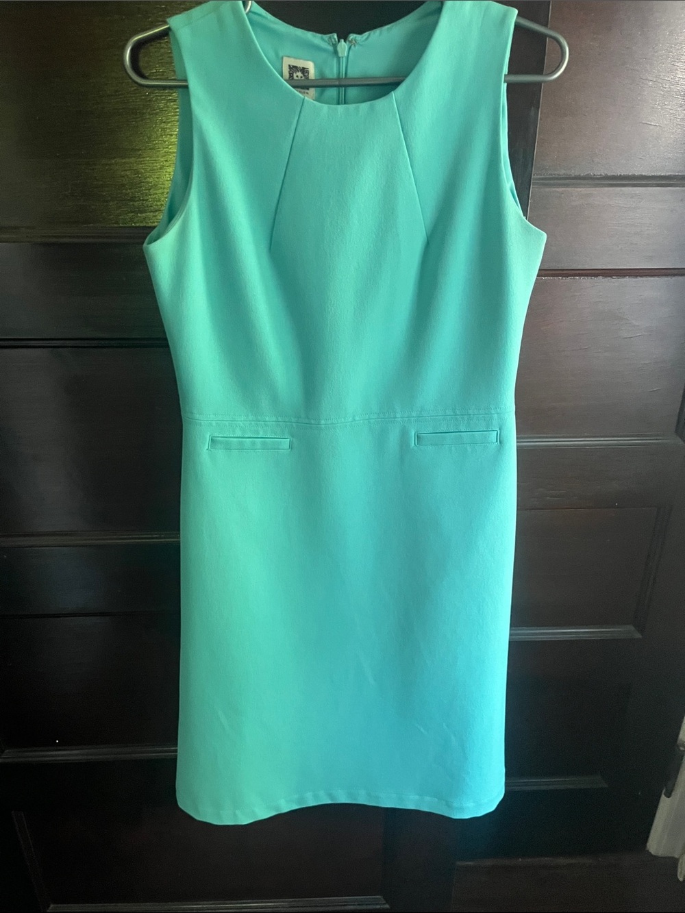 Anne Klein Seafoam Green Sleeveless Midi Sheath Dress